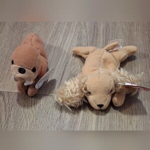 Ty Teenie Beanie baby Walrus And Cocker Spaniel. A&M
